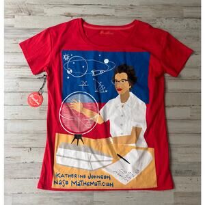 Piccolina Katherine Johnson Trailblazer Red Tee NASA Mathematician Large NWT